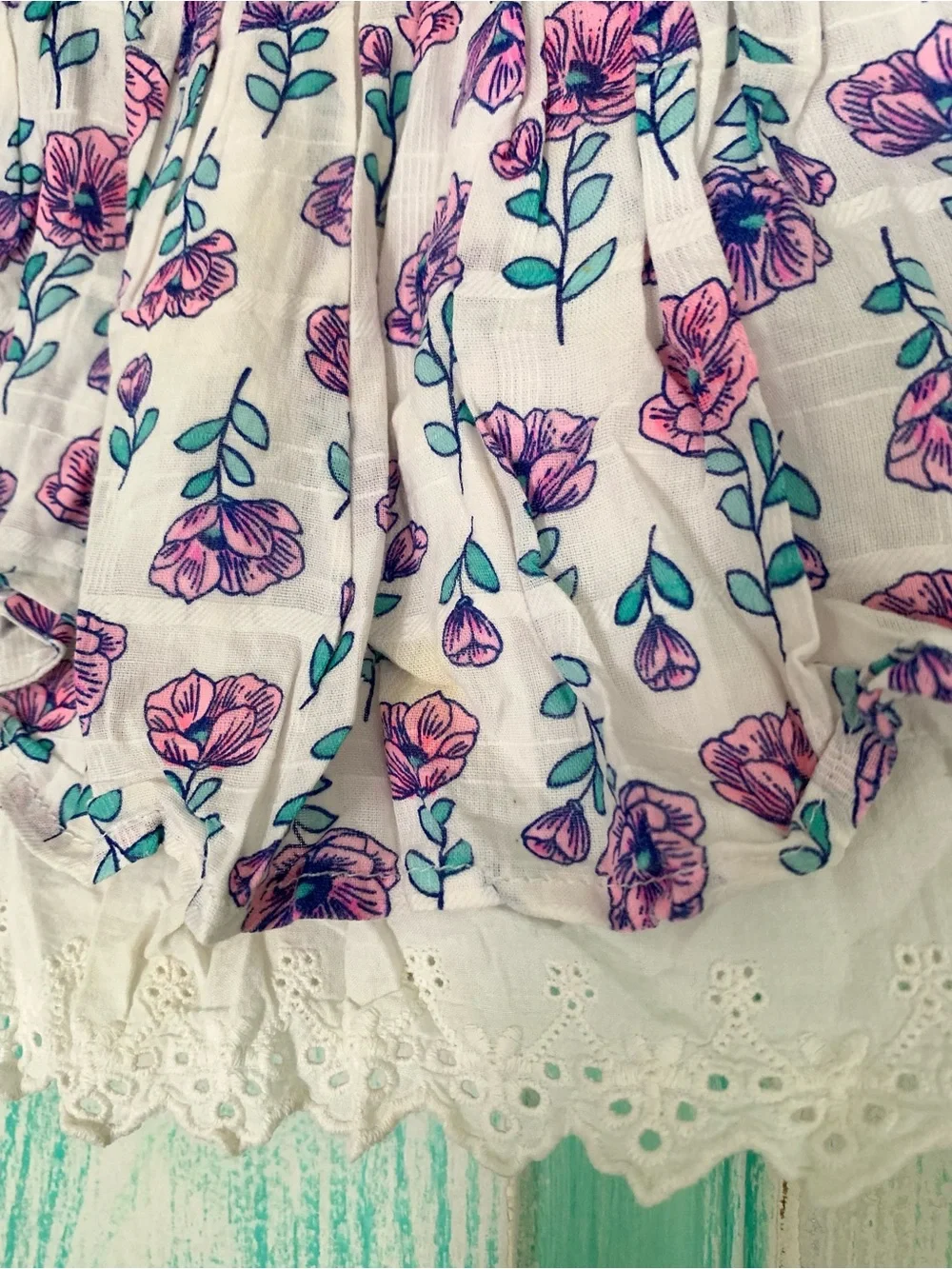 Oshkosh B’Gosh Denim & Floral Baby Girl Overall Dress 24M